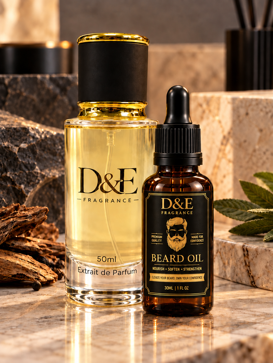D&E Fragrance Bundle Deal – 50ml Extrait de Parfum with 30ml Beard Oil